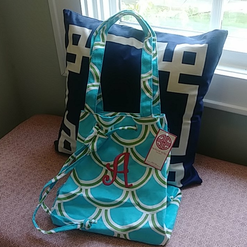 Buckhead Betties Drawstring Bag "A" Monogram